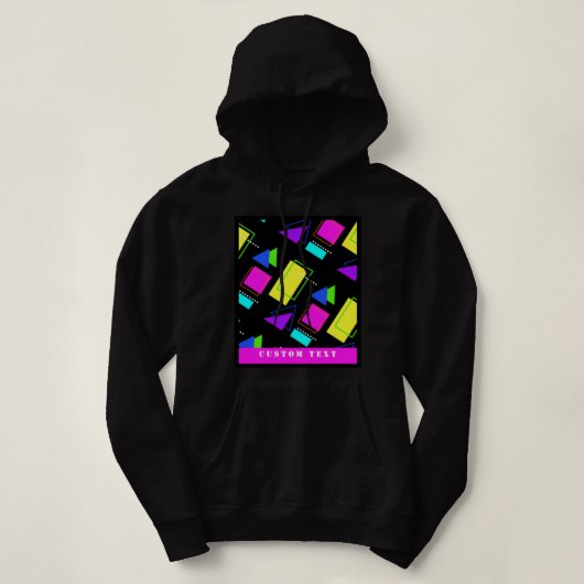 GEOMETRISCHE VORMEN NEON RETRO 80'S MODE HOODIE (Design voorkant)