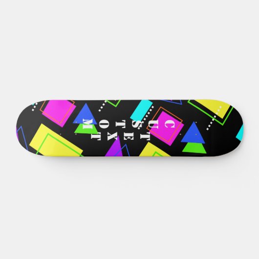 GEOMETRISCHE VORMEN NEON RETRO 80'S MODE PERSOONLIJK SKATEBOARD (Horizontaal)