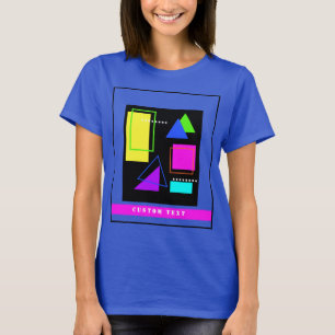GEOMETRISCHE VORMEN NEON RETRO 80'S MODE T-SHIRT