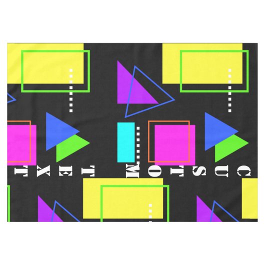 GEOMETRISCHE VORMEN NEON RETRO 80'S MODE TAFELKLEED (Voorkant (Horizontaal))