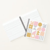 Geometrische vormen Patroon in Pastel Pink en Gold Notitieboek (Binnen)