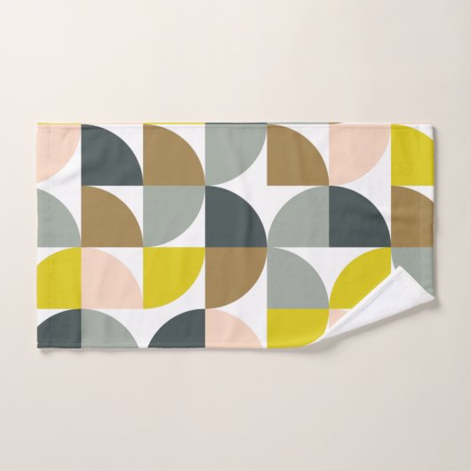 geometrische vormen patroon in zachte kleuren bad handdoek (Handdoek)