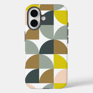 geometrische vormen patroon in zachte kleuren iPhone 16 hoesje