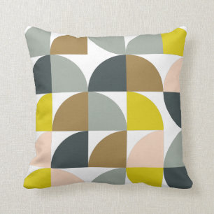 geometrische vormen patroon in zachte kleuren kussen