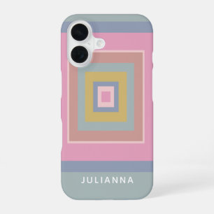 Geometrische Vormen Patroon Pastels Persoonlijk iPhone 16 Hoesje