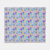 Geometrische vormen Patroon  Stijl 01x4 LGrey Fleece Deken (Voorkant (Horizontaal))