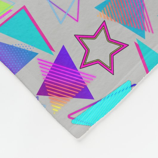 Geometrische vormen Patroon  Stijl 01x4 LGrey Fleece Deken (Hoek)