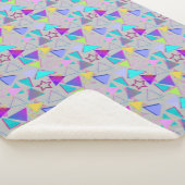 Geometrische vormen Patroon  Stijl 01x4 LGrey Sherpa Deken (3/4)