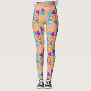 Geometrische vormen Patroon Stijl 01x4 LOrang Leggings