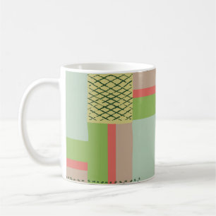 geometrische vormen: penseelstreekpatroon. koffiemok