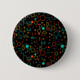 Geometrische vormen ronde button 5,7 cm