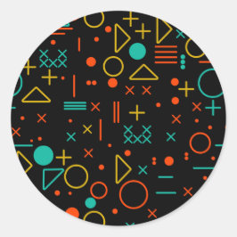 Geometrische vormen ronde sticker