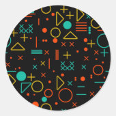 Geometrische vormen ronde sticker (Voorkant)