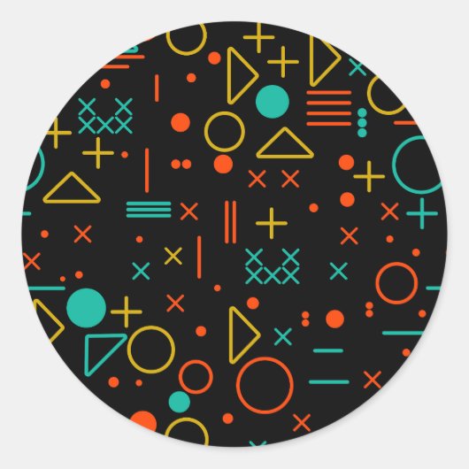 Geometrische vormen ronde sticker (Voorkant)