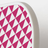 Geometrische vormen Roze en Wit Modern Monogram Pickleball Paddle (Links Detail)