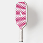 Geometrische vormen Roze en Wit Modern Monogram Pickleball Paddle (Links)