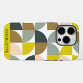  geometrische vormen Roze geel, gepersonaliseerd Case-Mate iPhone Case (Achterkant (horizontaal))