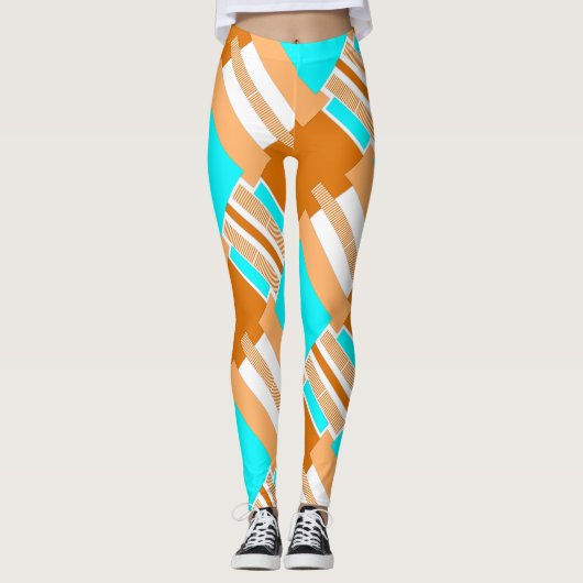 Geometrische vormen uit papier gesneden leggings (Voorkant)