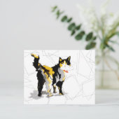 Geometrische vormen van de waterverf Calico Cat Briefkaart (Staand voorkant)