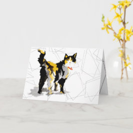 Geometrische vormen van de waterverf Calico Cat Kaart