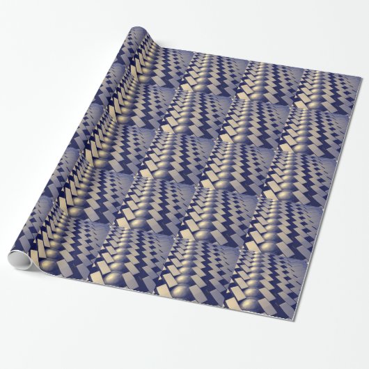 Geometrische vormen van goud cadeaupapier (Uitgerold)