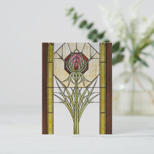 Geometrische vormen van het Glas in lood met schui Briefkaart (Staand voorkant)