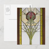 Geometrische vormen van het Glas in lood met schui Briefkaart (Voorkant / Achterkant)