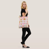 Geometrische vormen van het patchwork van het deeg tote bag (Op model)