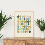 Geometrische vormen van moderne aardmeetapparaten  poster<br><div class="desc">Een leuk geometrisch grafisch ontwerp van halve cirkels in  pastelkleuren. Geweldig cadeauidee.</div>
