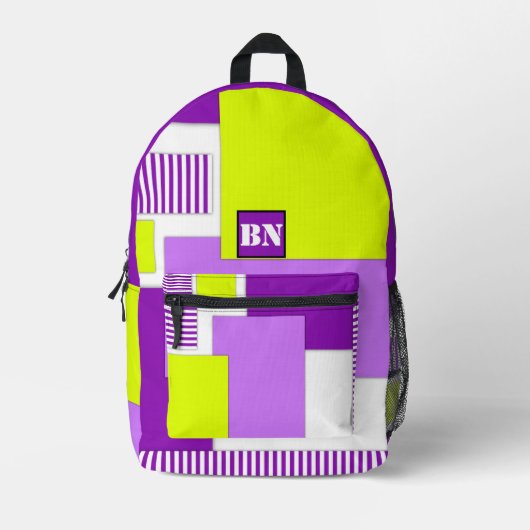 Geometrische vormen van veelkleurig papier bedrukte rugzak (Voorkant)