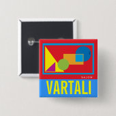 Geometrische vormen Vartali Square Button (Voorkant /achterkant)