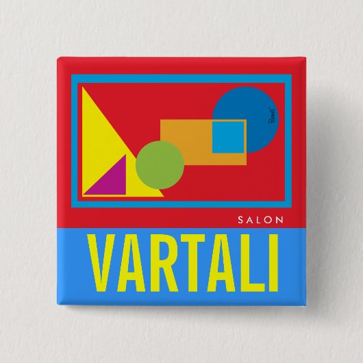 Geometrische vormen Vartali Square Button (Voorkant)