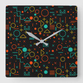 Geometrische vormen vierkante klok (Voorkant)