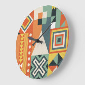 Geometrische vormen, vlakke eenvoudige achtergrond grote klok (Hoek)