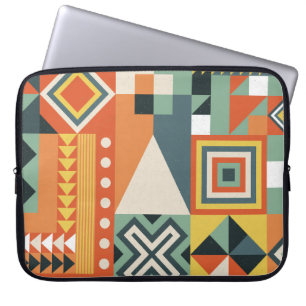 Geometrische vormen, vlakke eenvoudige achtergrond laptop sleeve