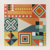 Geometrische vormen, vlakke eenvoudige achtergrond legpuzzel (Horizontaal)