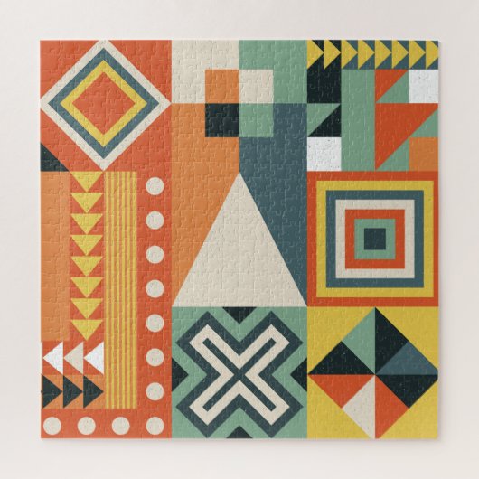 Geometrische vormen, vlakke eenvoudige achtergrond legpuzzel (Verticaal)