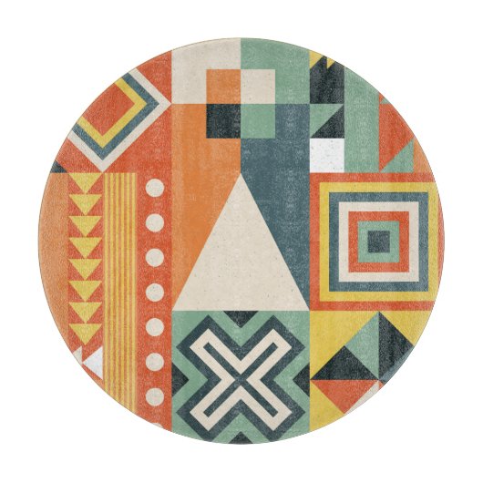 Geometrische vormen, vlakke eenvoudige achtergrond snijplank (Voorkant)