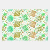 Geometrische vormen Wit Blauw Zwart Inpakpapier Vel (Voorkant)