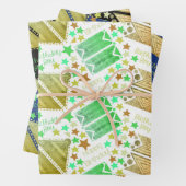 Geometrische vormen Wit Blauw Zwart Inpakpapier Vel (In situ)