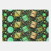 Geometrische vormen Wit Blauw Zwart Inpakpapier Vel (Voorkant 3)