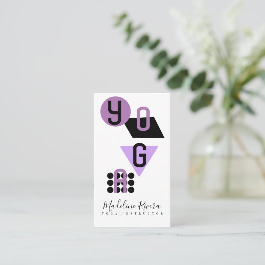 Geometrische vormen Yoga Instructor Visitekaartje (Staand voorkant)