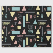 Geometrische vormen zwart patroon cadeaupapier (Vlak)