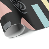 Geometrische vormen zwart patroon cadeaupapier (Rol Hoek)