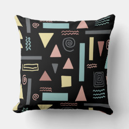 Geometrische vormen zwart patroon kussen