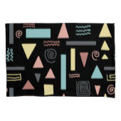 Geometrische vormen zwart patroon kussensloop (Voorkant-Links)