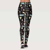 Geometrische vormen zwart patroon leggings (Achterkant)