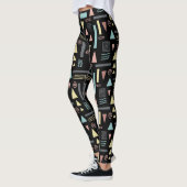 Geometrische vormen zwart patroon leggings (Links)