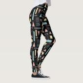 Geometrische vormen zwart patroon leggings (Rechts)