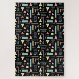 Geometrische vormen zwart patroon legpuzzel